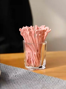 Elite Kitchen - Disposable Plastic Dessert Fork Mini Fork Small Fruit Forks Cake Fork Cake Snack Garfu Sudu Plastik Disposable Plastic Fruit Forks Fun Bento Two-tooth Moon Cake Salad Snack Dessert Forks