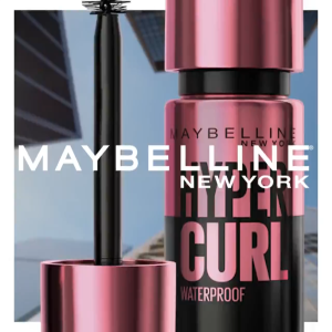 Maybelline Volum Express Hypercurl Waterproof Mascara Make Up - Very Black 5 ml Smudgeproof Tahan 24 Jam