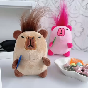 พร้อมส่ง!!! พวงกุญแจ จี้ตุ๊กตาคาปิบารา ขนยาวสําหรับห้อยกระเป๋า