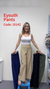 Eyouth 10142 Women Minimalist High-Waist Wide-Leg Pants