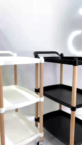 Xe Đẩy Spa Ba Tầng Kệ Ba Tầng Kệ Nail Mi Móng Tóc Kệ Gỗ 3 Tầng Tiện Ích