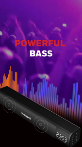 Honeywell Soundbar | Bluetooth Soundbar Moxie V2000 10W Wireless Bluetooth V5.0 Soundbar 5.0 Stereo Sound Deep Bass 52mm*2 Drivers 15Hrs Playtime TWS 1200 mAh Battery Multiple Connectivity via SD Card Audio Jack & USB