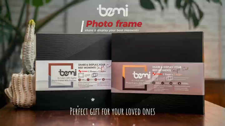 BEMI 10.1 Inch Smart WiFi Digital Photo Frame GRAY 1280x800 IPS LCD Touch Screen, Auto-Rotate Portrait and Landscape Built in 16GB Memory, Share Moments Instantly via Frameo App