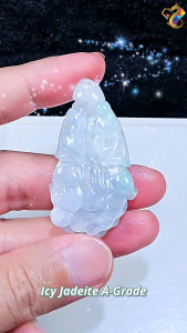 Premium Grade Icy Jadeite A-Grade Auspicious Cabbage Pendant