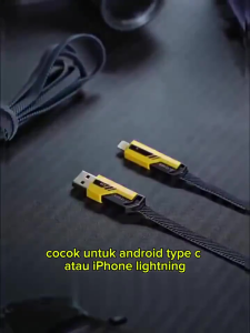 DingDong COD 4 in 1 Convertible Metal Fast Data Cable Braided Cable 65W Android 27W Iphone Fast Charging Multiple Charging Cable