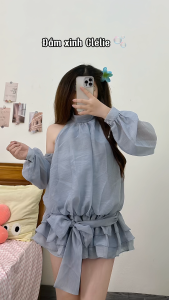 Đầm yếm nữ ngắn rã 3 tầng thắt nơ | ERIN DRESS - CLÉLIE