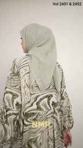 NMR Midi Dress Rayon Viscose Kerut Vol 2451-1