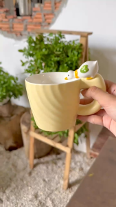 Ly sứ cốc sứ uống nước decor dễ thương kiểu dáng 3D tạo hình Mèo và Vịt đáng yêu ( có sẵn ) ( tự chụp )