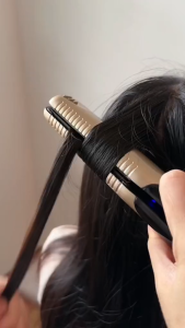 LANBENAX - Catokan Rambut 2in1 Kemei KM-327 - Mesin Pelurus dan Curly - Alat Catok Rambut - Hair Styling Tanpa Merusak Rambut - Catokan Emas - Gold