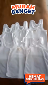 Isi 6 Pcs Singlet Anak 1-12 Tahun Kaos Dalam Pewe Polos Katun Premium