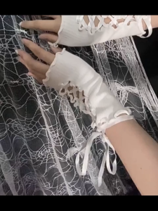 2PCS/Set Sarung Tangan Fingerless Gothic Tangan Fingerless Koyak Sarung Tangan Dewasa Wanita