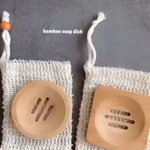 Eco-friendly Wooden Soap Dish with Biodegradable Compostable Sustainable Natural Plant-based