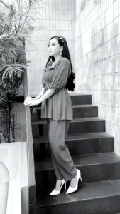 One Set Linda Setelan Wanita Rempel Bahan Rayon Premium Adem