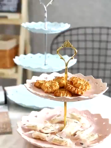 3Tier Cake Stand Plastik na Stand ng Dessert Perpekto Para sa Kaarawan Kasal & Haponang Tsaa Matibay na Buffet Tray Para sa Prutas