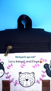 Marawa Handmade Kanke Series: Tas Ransel Laptop Wanita Canvas Premium