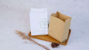 Paper Bag Satchel Kentang Goreng Kantong Kertas Roti Fried Chicken Paper Bag Polos Putih kantong Kertas Coklat Polos Ayam Pop Kertas Burger