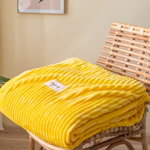 Milk velvet flannel velvet plush throw blanket sofa office silky comfortable fleece stripe flannel blanket Selimut Soft