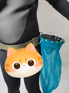 Diving Fishnet Bag Fish Basket Net Pocket Fish Protection Diving Special Easy Portable Strong Durable Fish Protection Stainless Steel Ring