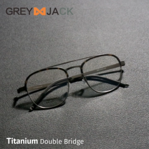 Grey Jack Frame Kacamata Bahan Titanium Model Aviator Ringan Kokoh Fashion Pria dan Wanita Bisnis Style Simple Ringan Bisa Minus 9848