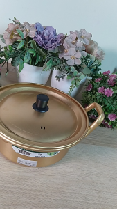 CHOBIG Panci Emas EXPO Ramen Ramyun Made in Korea Aluminium Stainless Steel SUS304 GOLD Pot Bowl Mie Ramyeon Mangkok Pan Mangkuk Hotpot Import Anti Karat