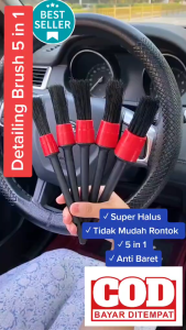 Kuas Pembersih Mobil Motor Car Detailing Isi 5pcs Bahan Lembut Anti Gores MS