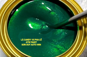 Sơn màu xanh lá candy có pha lê 1k - Lon 250g