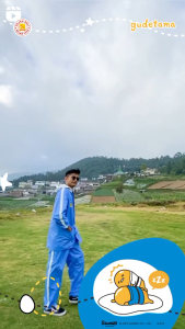 Jas Hujan Stelan Dewasa Karet Gudetama Jepang Featuring Sanrio Licensed