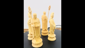 Tượng Phật Địa Tạng đứng đài sen chất liệu gỗ Hoàng Dương cao 11cm hàng thủ công mỹ nghệ chạm khắc tinh xảo