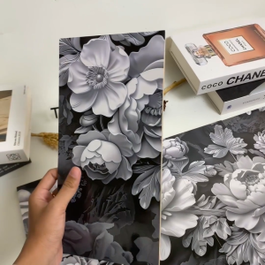 TENNESY Hiasan Dinding Bunga 1 Set  Black & White Piony Flowers 75x30CM Wall Decor Dekorasi Rumah