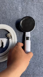 Tay Sen Vòi Hoa Sen Tắm Visenta Nhựa Tăng Áp Bộ Sen Tắm Nhựa Trắng Xi Mạ Crom Ren 21 ST21