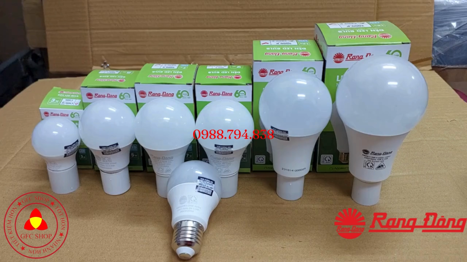 Bóng đèn LED Rạng Đông 3W 5W 7W 9W 12W 15W - Ánh sáng trắng vàng - Bảo hành chính hãng 1 năm