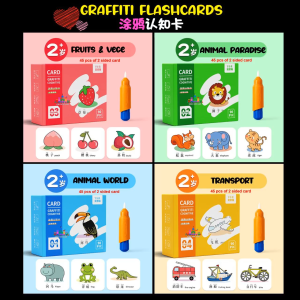 Kids Graffiti Flash Card Thematic Kids Toddler Learning Materia
