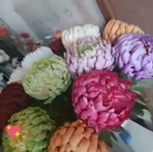 Hoa lụa cành hoa cúc vạn thọ cúc mẫu đơn 70cm loại 1 bông to 14cm dùng cắm bình decor trang trí nhà cửa sang trọng