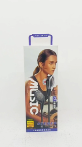 VR~Vibox Headset Mega Bass Stereo Earbuds transparant line hires audio Universal for Android Smartphone