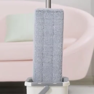 Naju ไม้ถูพื้นพร้อมถังรีดน้ำ ไม้ถูพื้นแบบรีดน้ำ ไม้รีดน้ำ สำหรับถูพื้น ดันฝุ่น ดักจับเส้นผม พร้อมถังรีดน้ำ แยกข่องซัก ไม่ต้องบิดผ้า