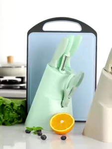 HSH COD Pisau Set 6 In 1 Free Wadah Pisau / 3 Pisau 1 Gunting 1 Parutan 1 Wadah Pisau / Kitchen Knife Set 6 In 1