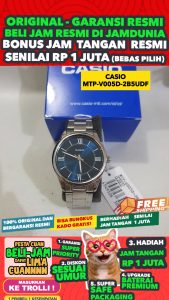 CASIO ORIGINAL - CASIO MTP-V005D-2B5UDF - Men RO - Stainless Steel - Perak - Jam dunia JD18ST  Jam Tangan Pria Jam Pria Jam Tangan Anti Air + CASIO MTP-V005D-2B5 MTP V005D 2B5 MTP-V005D V 005 D MTPV005 MTP-V005 MTPV005D MTP-005 $ WR0 STS BS7 s002