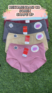 3Pcs Celana Dalam Wanita Sorex 9075 Shape Up Bahan Full Katun
