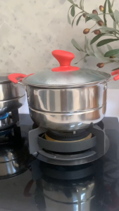 Panci Stainless Steel Susun Tutup Kaca Royalton Tebal Set 4 Pcs
