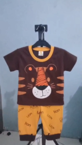 Setelan Baju bayi anak laki laki motif karakter ANIMAL  usia anak 3-24 bulan - BISA COD !