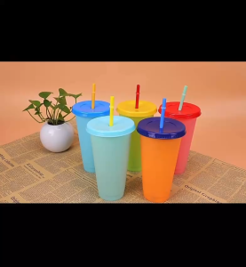 SOBY PH - 16oz Color Changing Cup Color Changing Cups with Lids and Straws