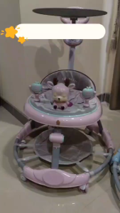 Smile Kids รถหัดเดิน รถเด็กหัดเดิน มีร่ม มีด้ามเข็น มีแผ่นรองเท้า เจ้ากวางแสนสวย โครงเหล็ก แข็งแรงมาก No.50220 สีพาสเทลสวยๆ