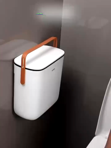 Ecoco Hang Trash Bin Wall Mounted trash can for Kitchen for Cabinet door 10L Large Capacity Trash Can with Lid