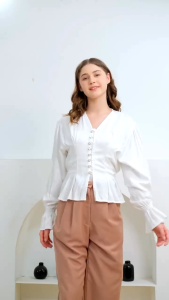 COZYBISS - BLOUSE TOP BORA ELEGAN LENGAN PANJANG / BLOUSE ATASAN WANITA / BLOUSE KEMEJA / ATASAN WANITA WANITA KANTOR