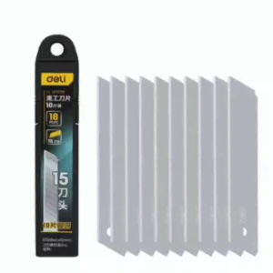 Hộp 10 Lưỡi Dao Rọc Giấy Deli 18mm - Cao Cấp Chất Liệu Thép Hợp Kim SK5