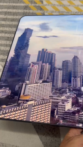 Bangkokภาพวาดกรอบรูปกรุงเทพยามค่ำคืนติดตั้งง่ายและไม่เสียหายง่ายวัสดุพีวีซีสะท้อนแสงมีกรอบรูป