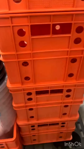 ยกแพ็ค 3 และ 6 ใบ SPP SWP ลังพลาสติก รับน้ำหนักได้ 100 kg สำหรับใส่วัตถุดิบต่างๆ พลาสติกแข็งแรง ทนทาน สีส้ม รุ่น T30F