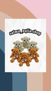 Boneka Teddy Bear Telapak Bordir Tinggi 15cm Cocok Untuk Hadiah/Wisuda