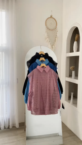 Puja Set Lengan Panjang Brukat Mix Katun Premium | Outfit Terbaru Pakaian Wanita