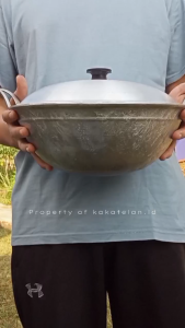 Wajan Cekung Tutup Ukuran 10 - Kuali Tutup 10 - Wajan Katel Penggorengan